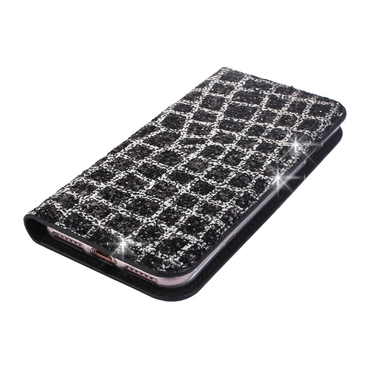 For iPhone SE 2020 & 8 & 7 Crack Texture Sequins Magnetic Horizontal Flip Leather Case with Holder & Card Slots