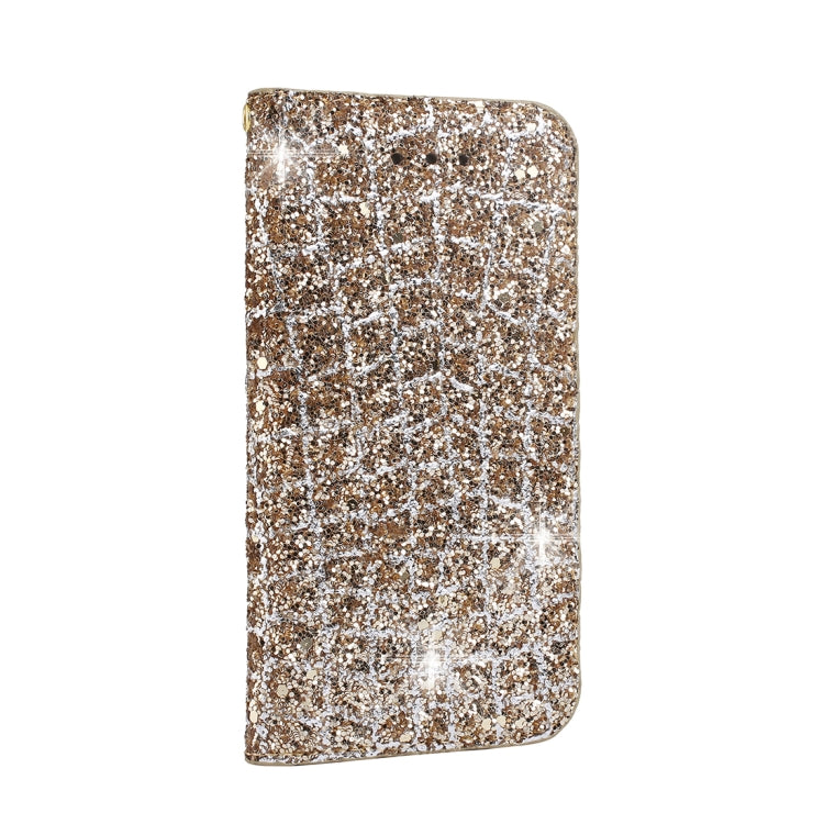 For iPhone SE 2020 & 8 & 7 Crack Texture Sequins Magnetic Horizontal Flip Leather Case with Holder & Card Slots