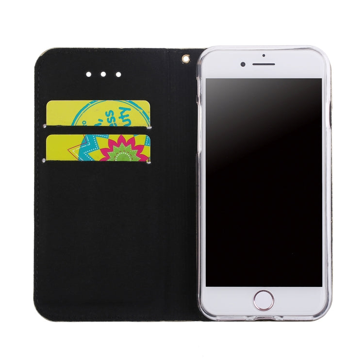 For iPhone SE 2020 & 8 & 7 Crack Texture Sequins Magnetic Horizontal Flip Leather Case with Holder & Card Slots