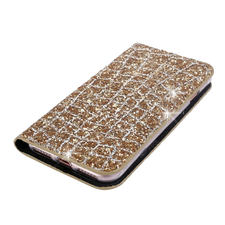 For iPhone SE 2020 & 8 & 7 Crack Texture Sequins Magnetic Horizontal Flip Leather Case with Holder & Card Slots