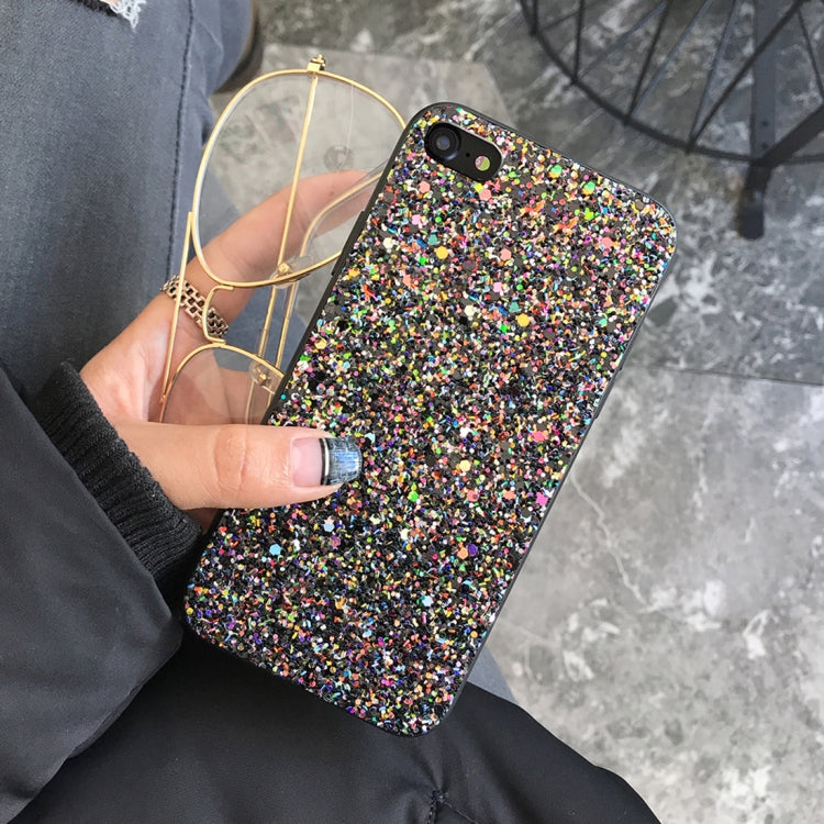 For iPhone SE 2020 & 8 & 7 Glitter Powder Style Full Coverage Protective Back Case