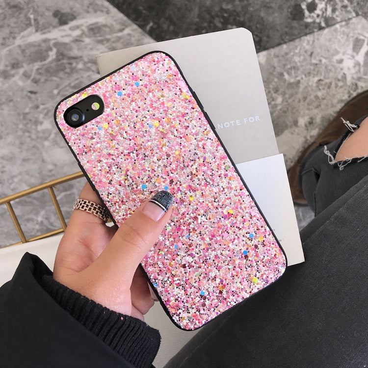 For iPhone SE 2020 & 8 & 7 Glitter Powder Style Full Coverage Protective Back Case