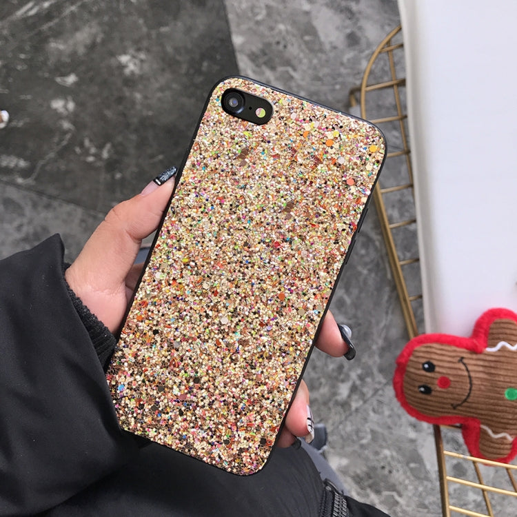 For iPhone SE 2020 & 8 & 7 Glitter Powder Style Full Coverage Protective Back Case