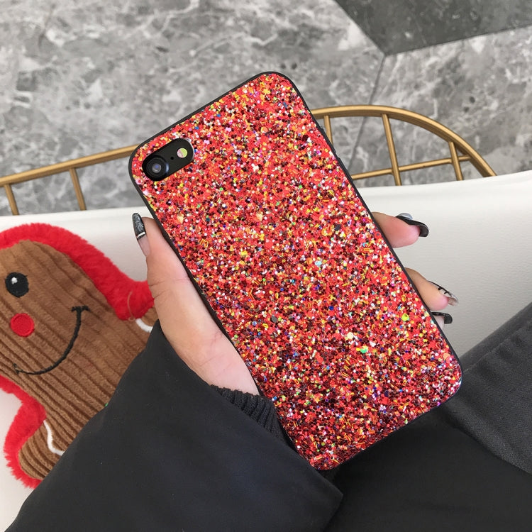 For iPhone SE 2020 & 8 & 7 Glitter Powder Style Full Coverage Protective Back Case