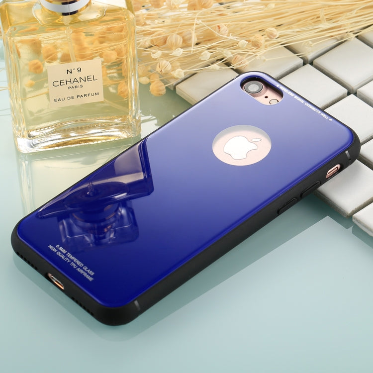 For iPhone SE 2020 & 8 & 7 0.8mm Tempered Glass High Quality TPU Airframe Protective Back Cover Case