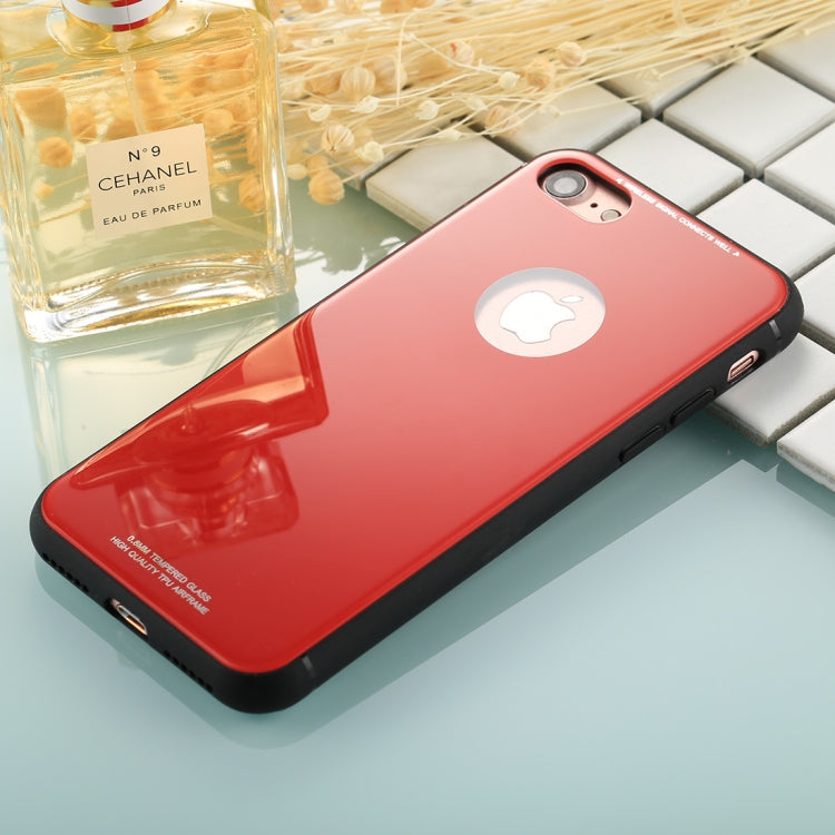 For iPhone SE 2020 & 8 & 7 0.8mm Tempered Glass High Quality TPU Airframe Protective Back Cover Case