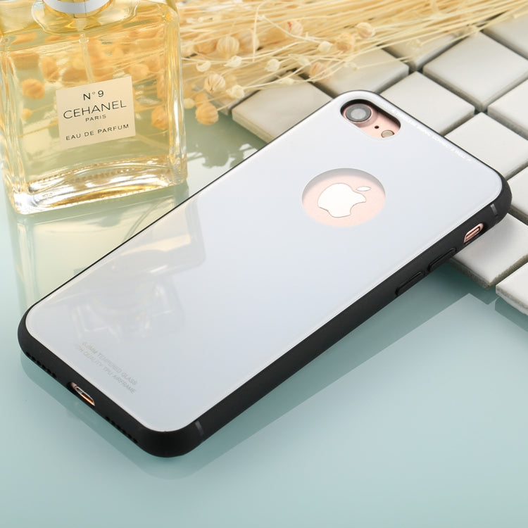 For iPhone SE 2020 & 8 & 7 0.8mm Tempered Glass High Quality TPU Airframe Protective Back Cover Case