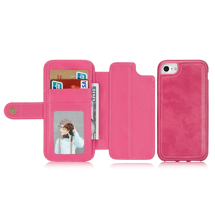 For iPhone 8 & 7 Detachable Retro PU Leather Texture Horizontal Flip Protective Leather Case with Card Slots & Holder & Wallet & Photo Frame