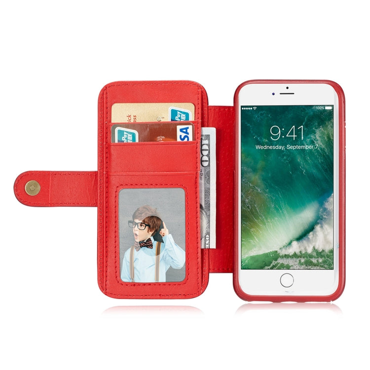 For iPhone 8 & 7 Detachable Retro PU Leather Texture Horizontal Flip Protective Leather Case with Card Slots & Holder & Wallet & Photo Frame