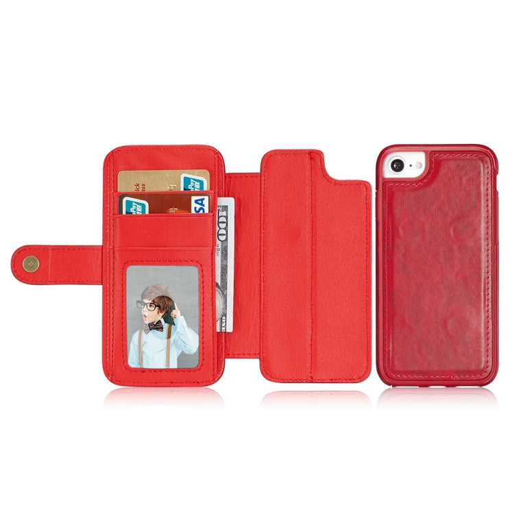 For iPhone 8 & 7 Detachable Retro PU Leather Texture Horizontal Flip Protective Leather Case with Card Slots & Holder & Wallet & Photo Frame