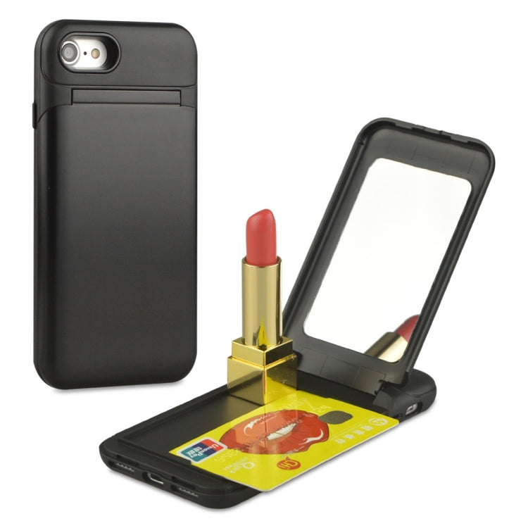 For iPhone SE 2020 & 8 & 7 TPU + PC Multifunction Protective Case with Holder & Card Slot & Mirror