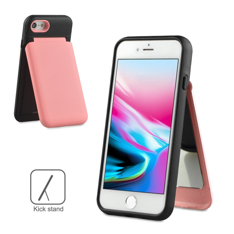 For iPhone SE 2020 & 8 & 7 TPU + PC Multifunction Protective Case with Holder & Card Slot & Mirror