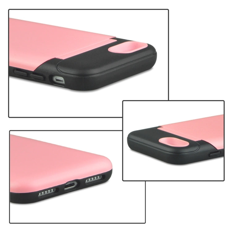For iPhone SE 2020 & 8 & 7 TPU + PC Multifunction Protective Case with Holder & Card Slot & Mirror