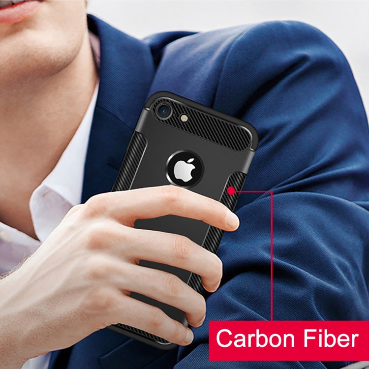Carbon Fiber Anti-slip TPU Protective Case For iPhone SE 2020 & 8 & 7