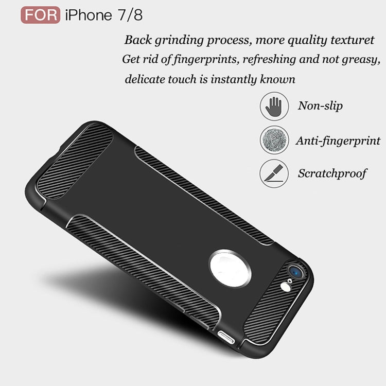 Carbon Fiber Anti-slip TPU Protective Case For iPhone SE 2020 & 8 & 7