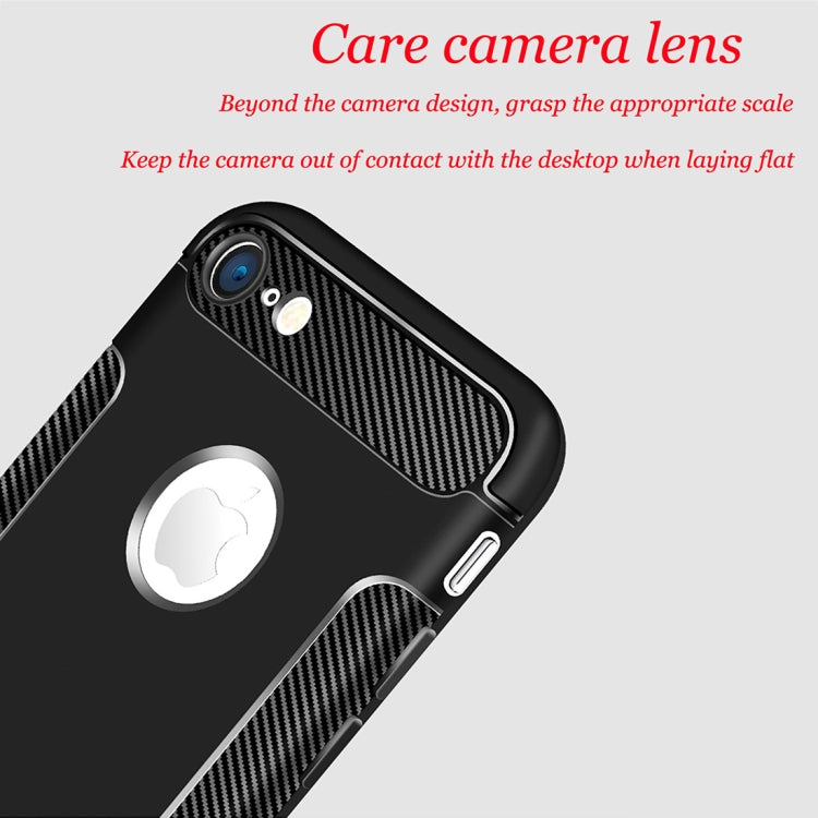 Carbon Fiber Anti-slip TPU Protective Case For iPhone SE 2020 & 8 & 7