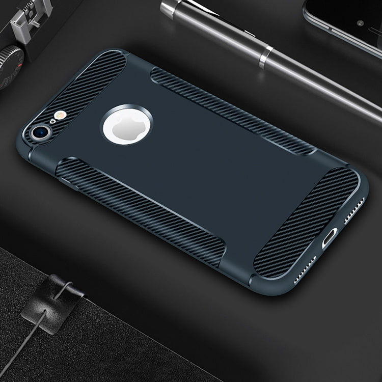 Carbon Fiber Anti-slip TPU Protective Case For iPhone SE 2020 & 8 & 7