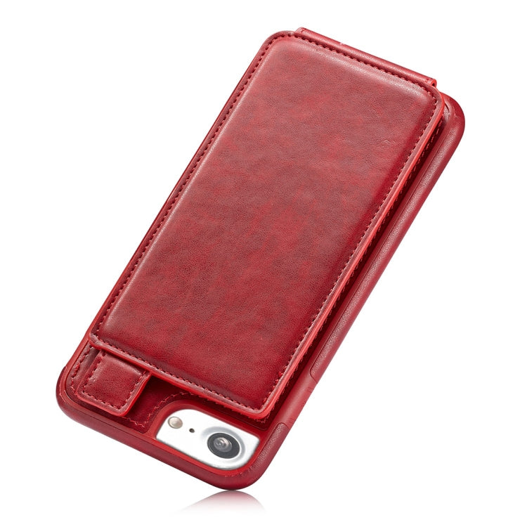 For iPhone SE 2020 & 8 & 7 Retro PU Leather Texture Vertical Flip Protective Leather Case with Card Slots & Wallet & Photo Frame