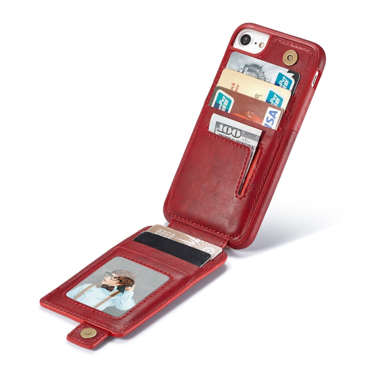 For iPhone SE 2020 & 8 & 7 Retro PU Leather Texture Vertical Flip Protective Leather Case with Card Slots & Wallet & Photo Frame