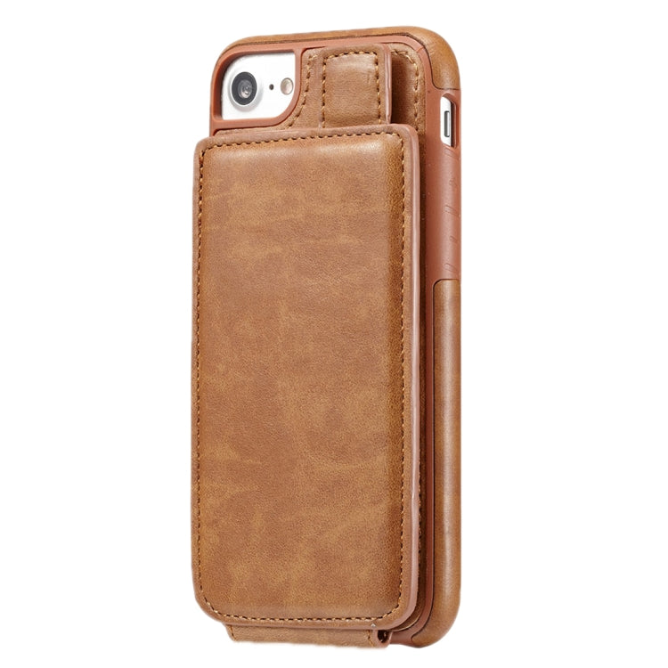 For iPhone SE 2020 & 8 & 7 Retro PU Leather Texture Vertical Flip Protective Leather Case with Card Slots & Wallet & Photo Frame
