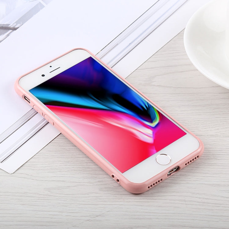 Fashion Heart Pattern Anti-scratch Gradient Color Glass Protection Case For iPhone SE 2020 & 8 & 7