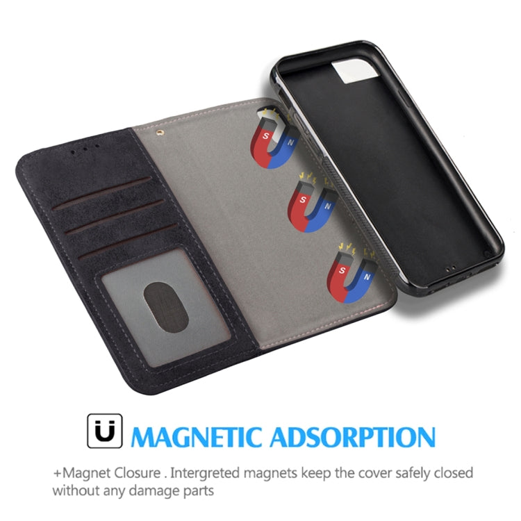 For iPhone SE 2020 & 8 & 7 & 6 & 6s Zipper Earphones Storage Magnetic Frosted Leather Case with Holder & Card Slots & Wallet