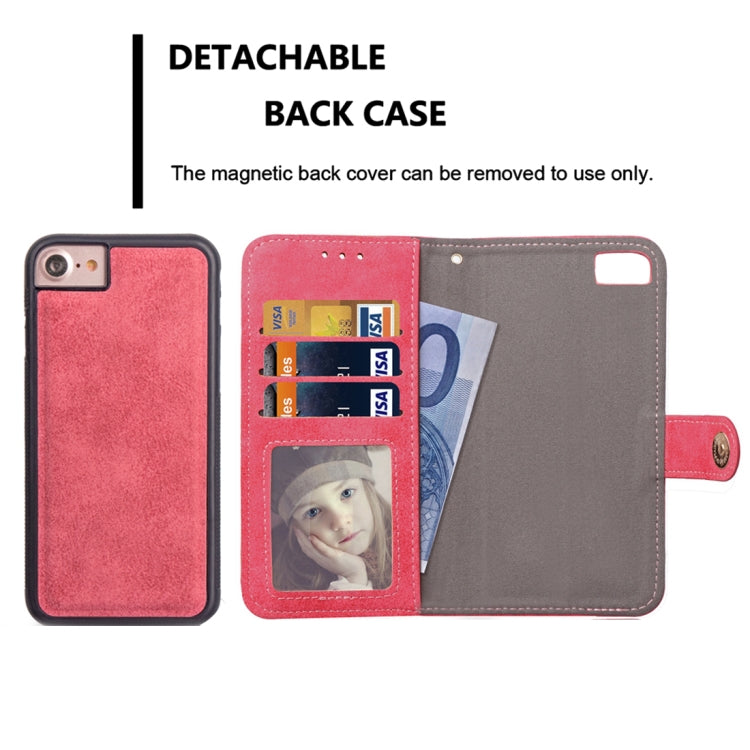 For iPhone SE 2020 & 8 & 7 & 6 & 6s Zipper Earphones Storage Magnetic Frosted Leather Case with Holder & Card Slots & Wallet