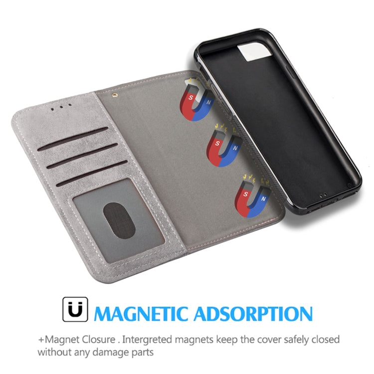 For iPhone SE 2020 & 8 & 7 & 6 & 6s Zipper Earphones Storage Magnetic Frosted Leather Case with Holder & Card Slots & Wallet