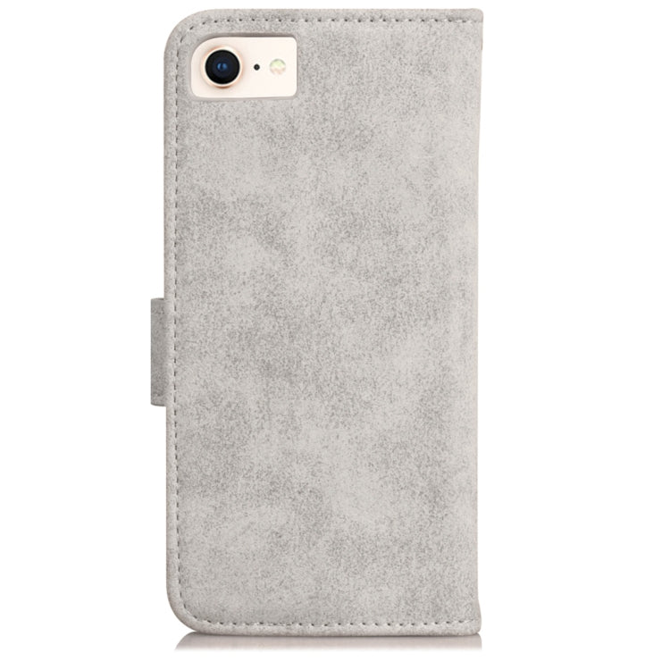 For iPhone SE 2020 & 8 & 7 & 6 & 6s Zipper Earphones Storage Magnetic Frosted Leather Case with Holder & Card Slots & Wallet