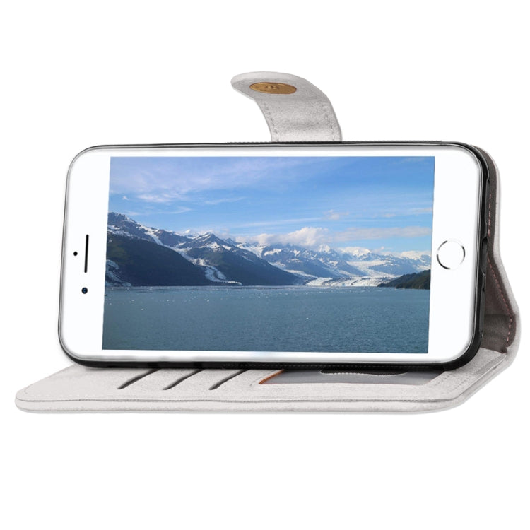 For iPhone SE 2020 & 8 & 7 & 6 & 6s Zipper Earphones Storage Magnetic Frosted Leather Case with Holder & Card Slots & Wallet