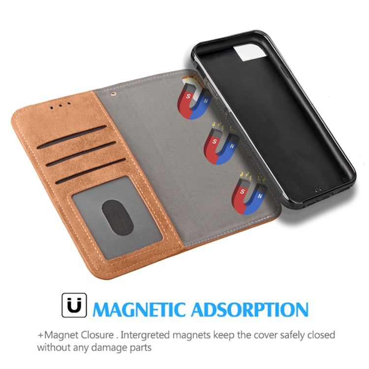 For iPhone SE 2020 & 8 & 7 & 6 & 6s Zipper Earphones Storage Magnetic Frosted Leather Case with Holder & Card Slots & Wallet
