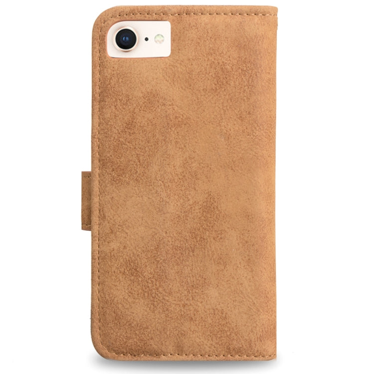For iPhone SE 2020 & 8 & 7 & 6 & 6s Zipper Earphones Storage Magnetic Frosted Leather Case with Holder & Card Slots & Wallet
