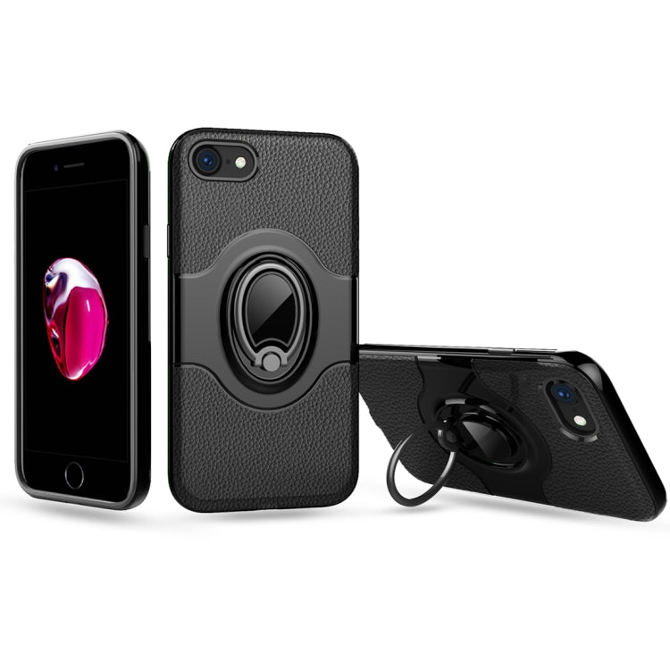 For iPhone SE 2020 & 8 & 7 Dropproof Full Coverage Protective Case Cover with Rotatable Ring Holder