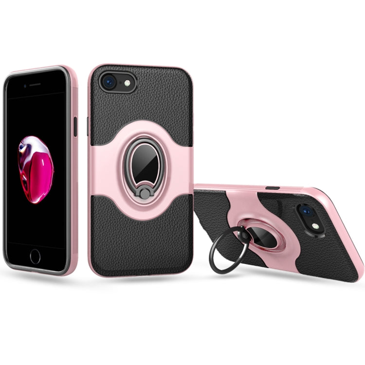 For iPhone SE 2020 & 8 & 7 Dropproof Full Coverage Protective Case Cover with Rotatable Ring Holder