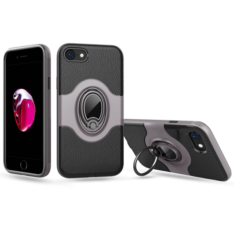 For iPhone SE 2020 & 8 & 7 Dropproof Full Coverage Protective Case Cover with Rotatable Ring Holder