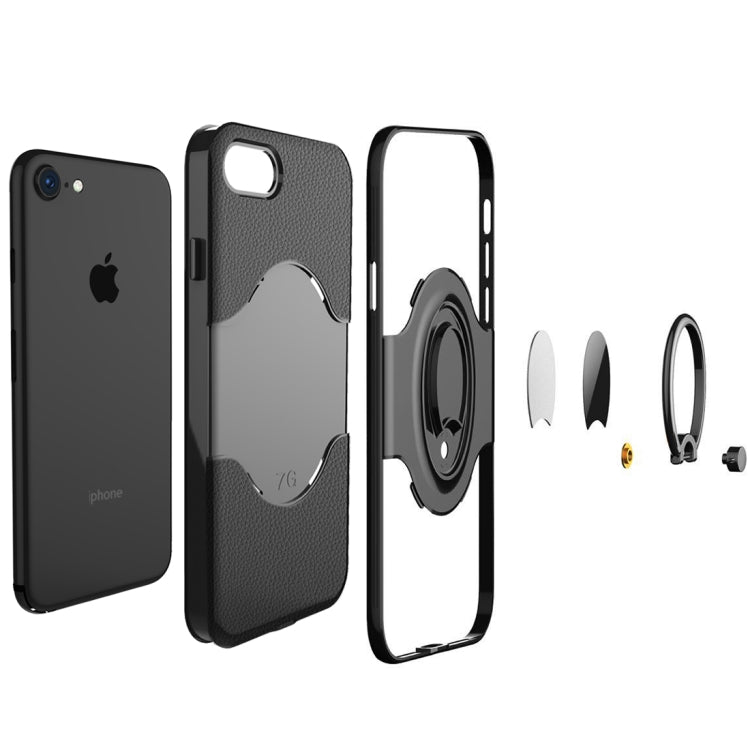 For iPhone SE 2020 & 8 & 7 Dropproof Full Coverage Protective Case Cover with Rotatable Ring Holder