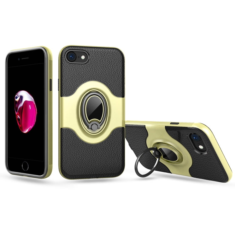 For iPhone SE 2020 & 8 & 7 Dropproof Full Coverage Protective Case Cover with Rotatable Ring Holder