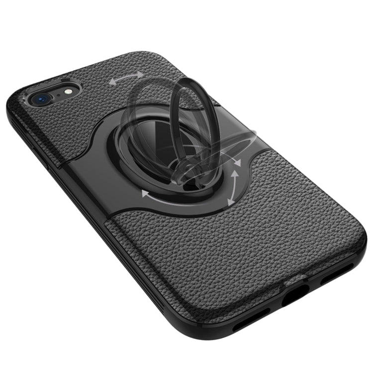 For iPhone SE 2020 & 8 & 7 Dropproof Full Coverage Protective Case Cover with Rotatable Ring Holder
