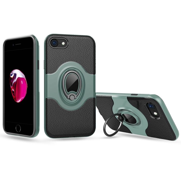 For iPhone SE 2020 & 8 & 7 Dropproof Full Coverage Protective Case Cover with Rotatable Ring Holder