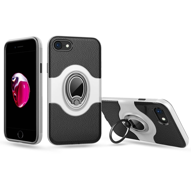 For iPhone SE 2020 & 8 & 7 Dropproof Full Coverage Protective Case Cover with Rotatable Ring Holder