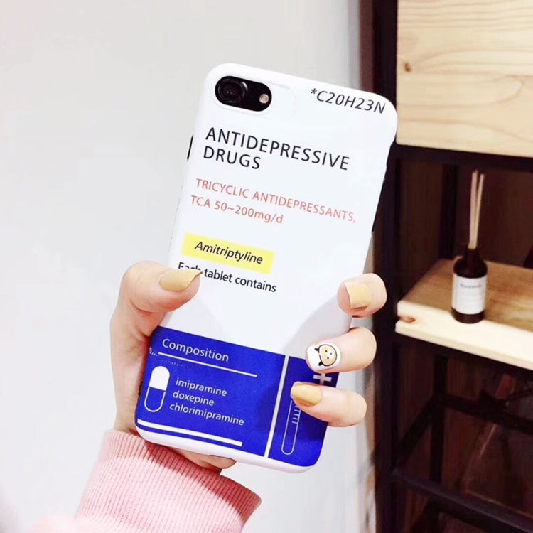For iPhone SE 2020 & 8 & 7 Soft TPU Creative Funny Letter Antidepressant Drugs Protective Back Cover Case