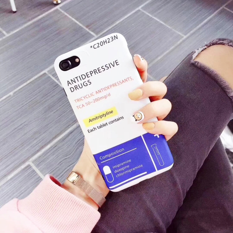 For iPhone SE 2020 & 8 & 7 Soft TPU Creative Funny Letter Antidepressant Drugs Protective Back Cover Case