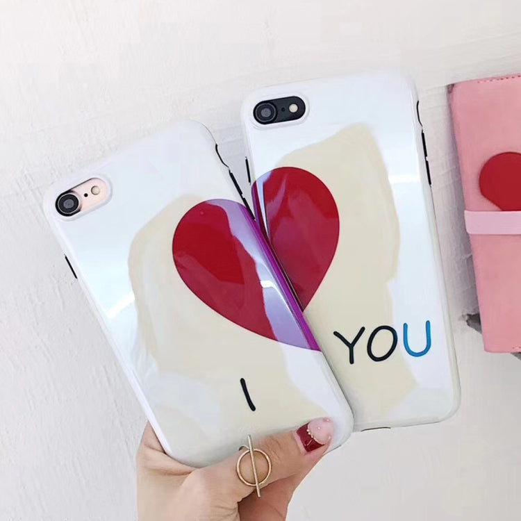 2 PCS For iPhone SE 2020 & 8 & 7 Soft TPU Half Heart Couple Friends Protective Back Cover Case