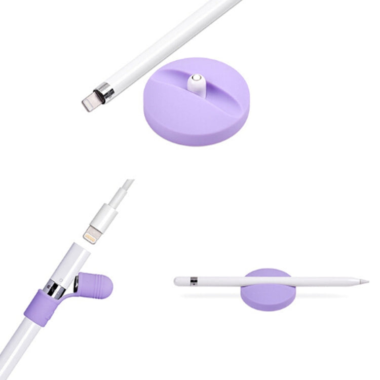 For Apple Pencil Creative Anti-lost (Pencil Cap + Storage Pencil Holder) TouchPen Silicone Protective Cap Set
