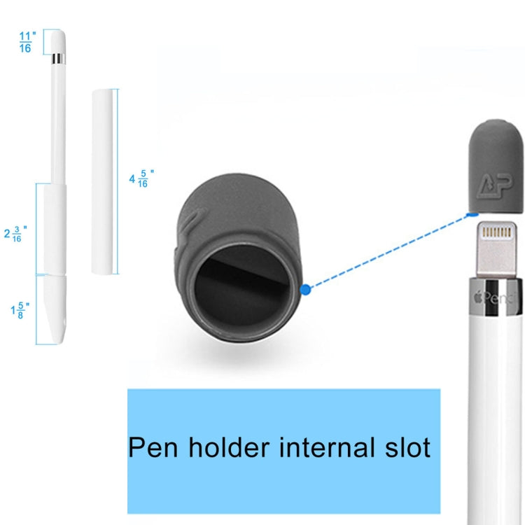 For Apple Pencil Creative 4 in 1 Anti-lost (Pencil Cap + Pencil Point + 2*Penholder Cover) TouchPen Silicone Protective Set