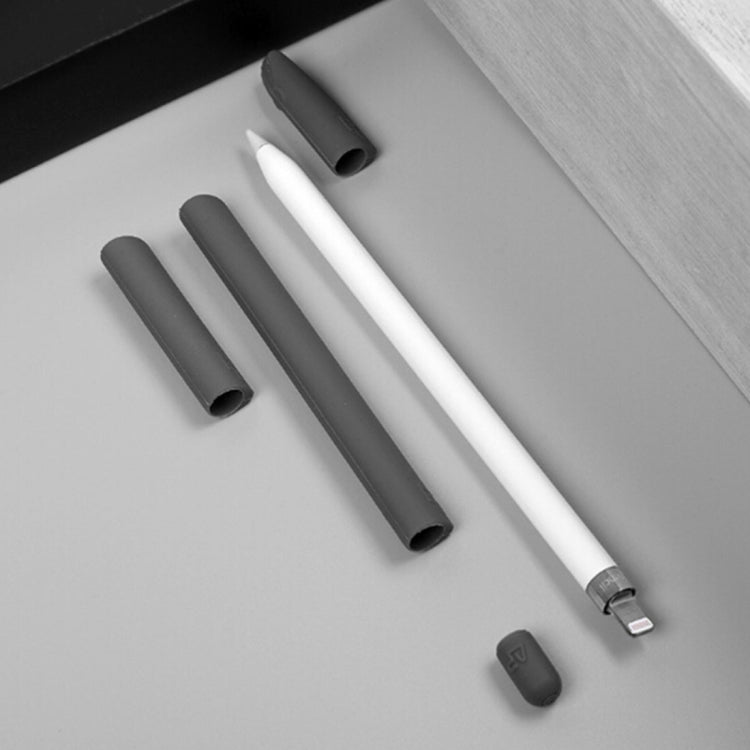 For Apple Pencil Creative 4 in 1 Anti-lost (Pencil Cap + Pencil Point + 2*Penholder Cover) TouchPen Silicone Protective Set