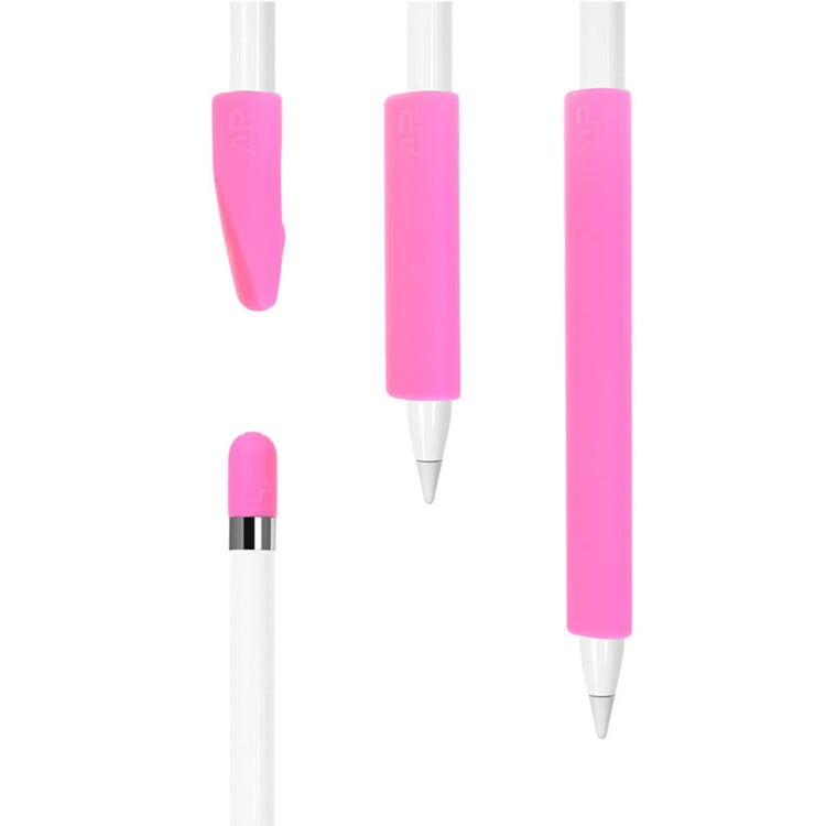 For Apple Pencil Creative 4 in 1 Anti-lost (Pencil Cap + Pencil Point + 2*Penholder Cover) TouchPen Silicone Protective Set