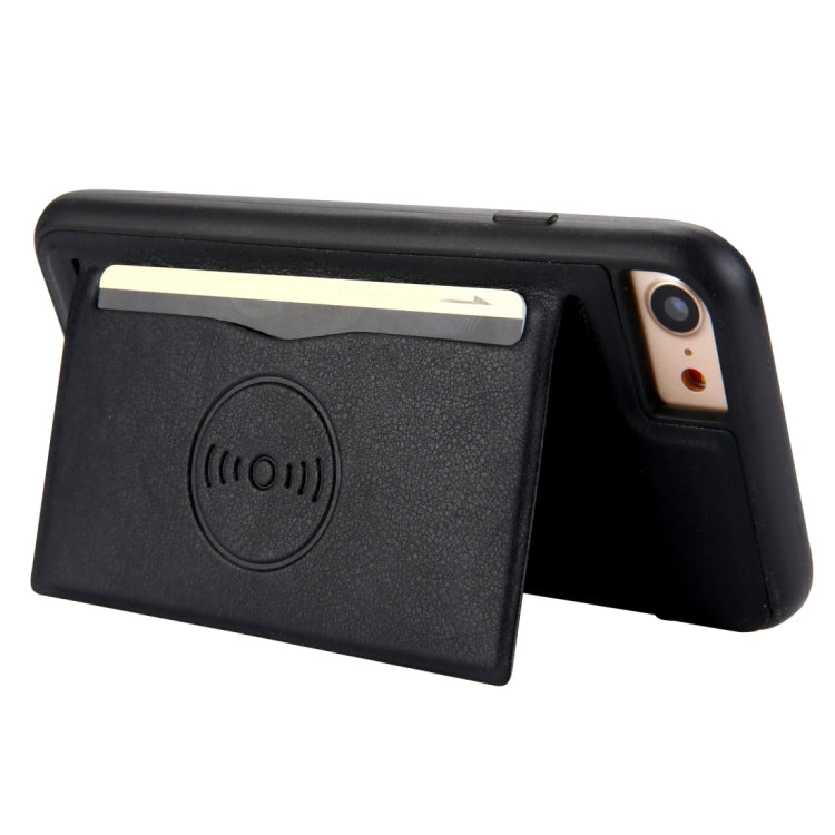 For iPhone SE 2020 & 8 & 7 Retro Crazy Horse Texture PU Leather Case with Holder & Card Slots & Hidden Back Sheet Iron