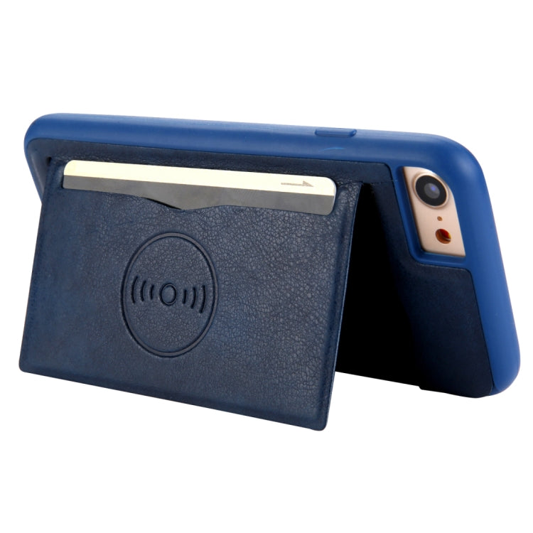 For iPhone SE 2020 & 8 & 7 Retro Crazy Horse Texture PU Leather Case with Holder & Card Slots & Hidden Back Sheet Iron