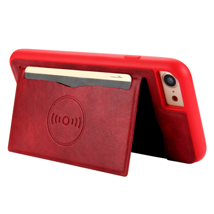 For iPhone SE 2020 & 8 & 7 Retro Crazy Horse Texture PU Leather Case with Holder & Card Slots & Hidden Back Sheet Iron